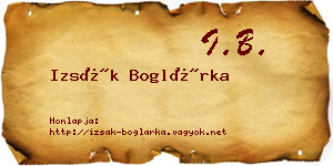 Izsák Boglárka névjegykártya